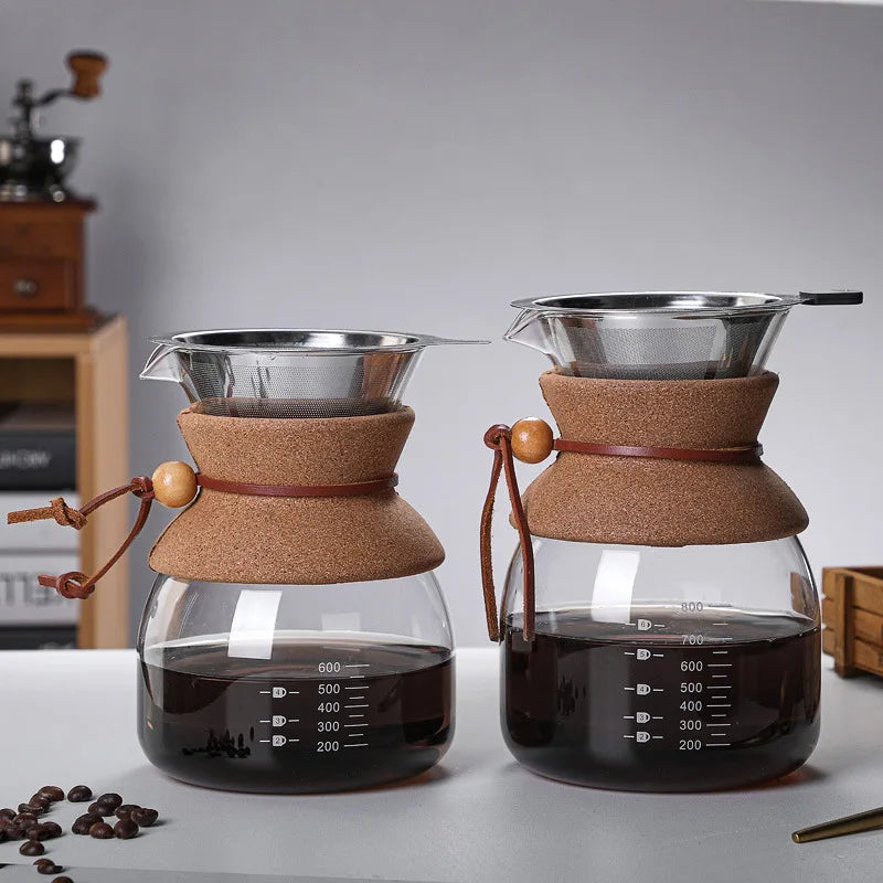 Drip Glass Coffee Maker Pour Over Coffee Sharing Pot With high borosilicate glass