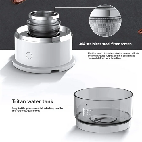 B98A-Portable Hand-Pressed Coffee Maker With Stainless Steel Filter Automatic Drip For Travel, Camping, Office